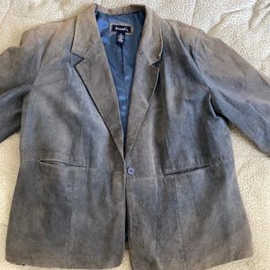 Denim & Co. Genuine Blue Leather Jacket